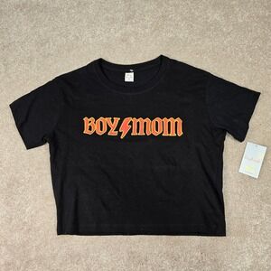 Daybreak Boy Mom Graphic T-Shirt Black Rock Lightning Bolt Tee Small NWT